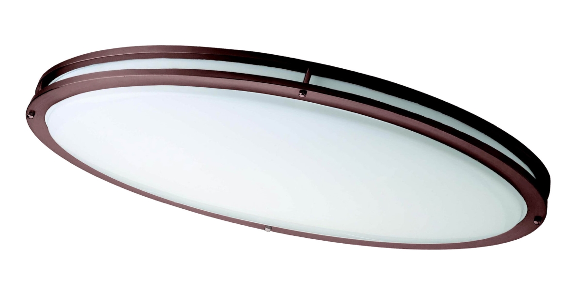 LED-JR005L-BZ-W 32 in. LED Dimmable Flush Mount Fixture - Bronze & Plastic White Diffuser - 3000K