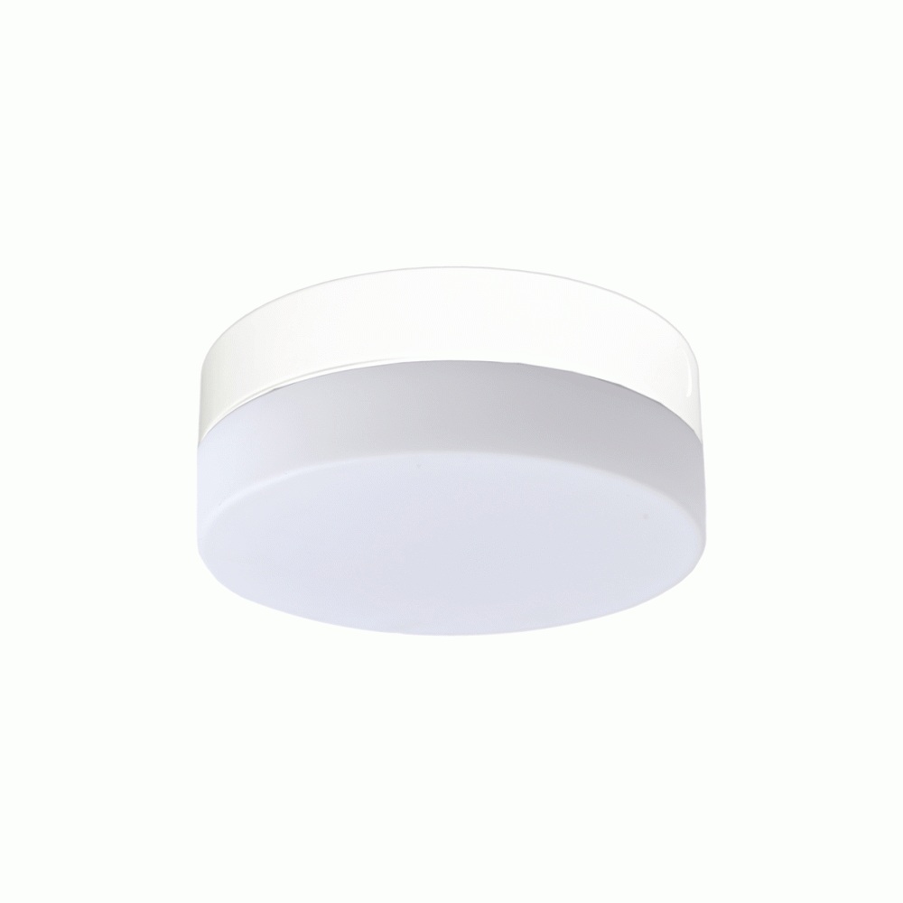 LED-9-WT 4000K LED Dimmable Flush Mount Drum Fixture, White - 9 in.
