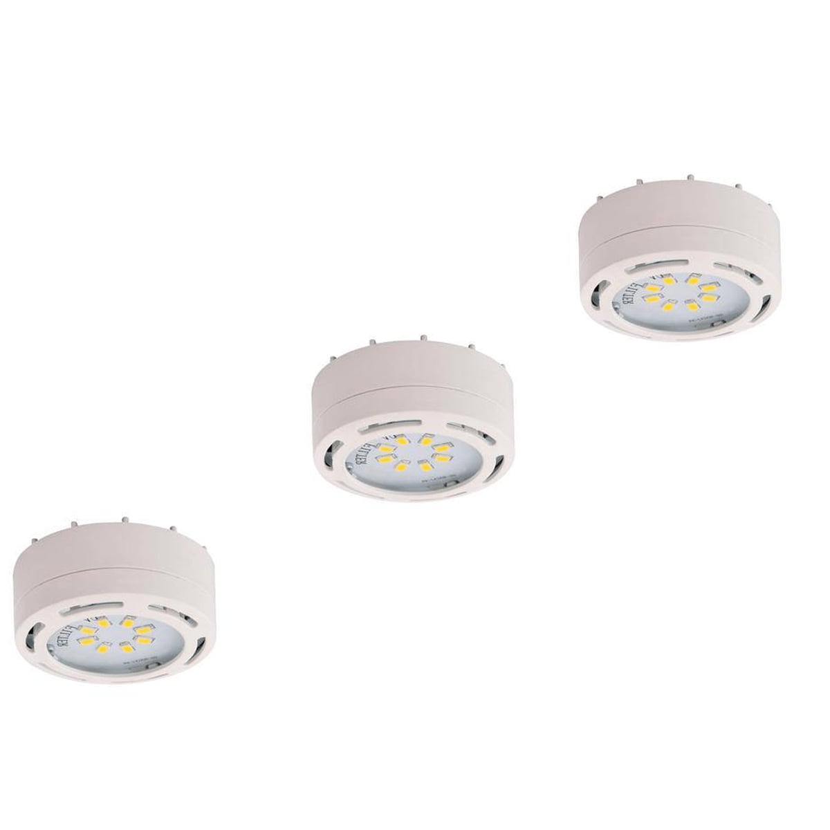 3580LED-PL3WHT 12W 120V 3000K-Dimmable 3-Lights LED Puck Light