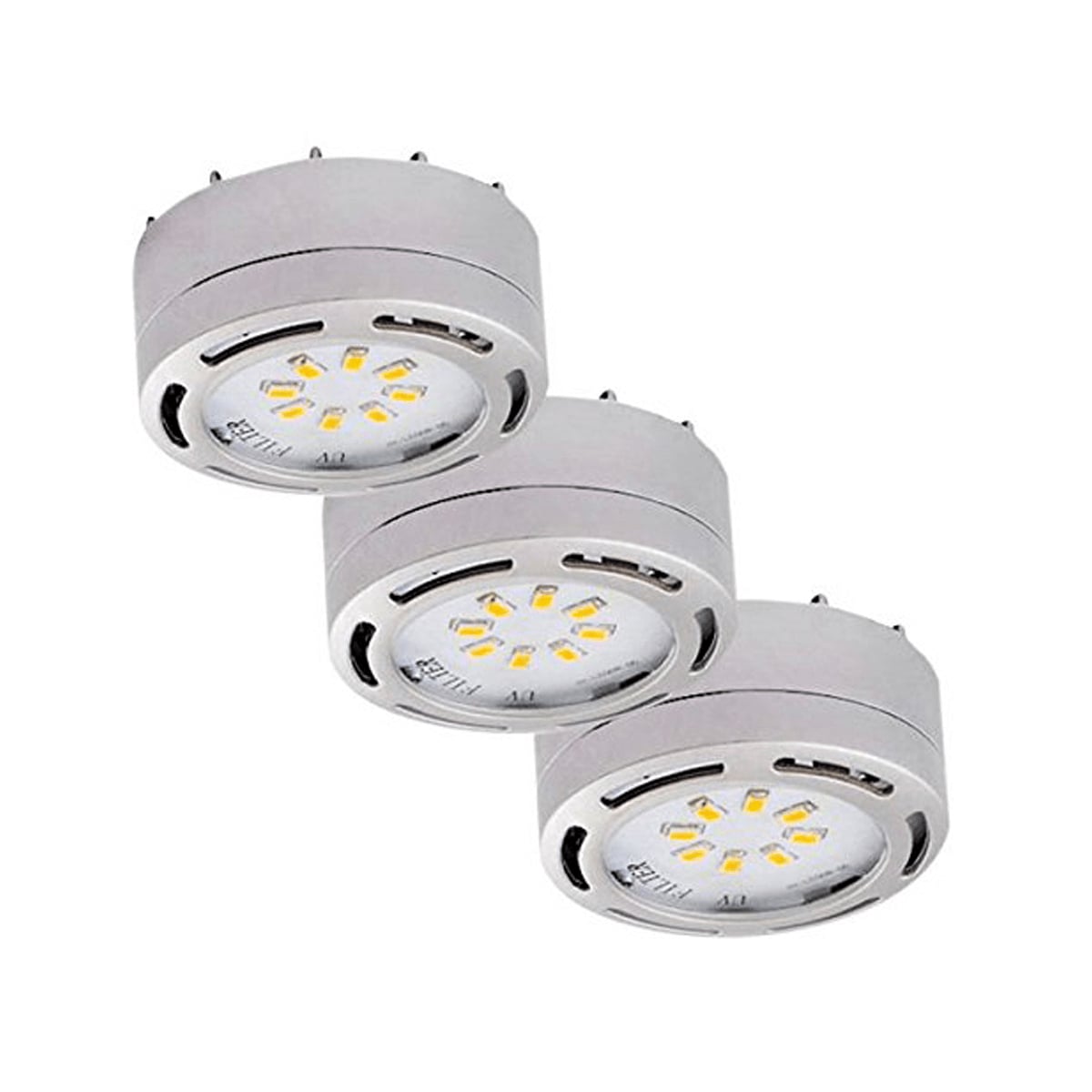 3580LED-PL3NKL 12W 120V 3000K Dimmable 3-Lights LED Puck Light