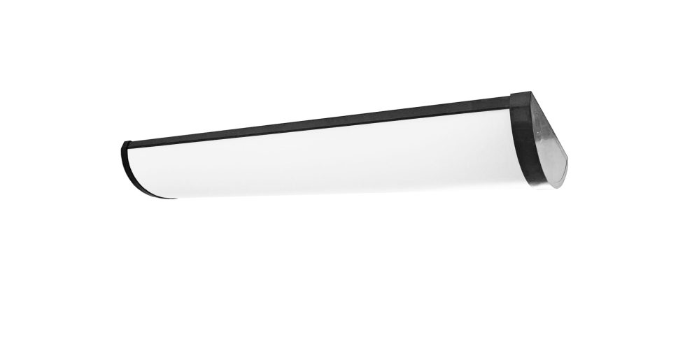LED-V36BLK-MV 36 in. 120V-277V 30W Multi-Voltage LED Vanity Light - Milky White Lens & Black
