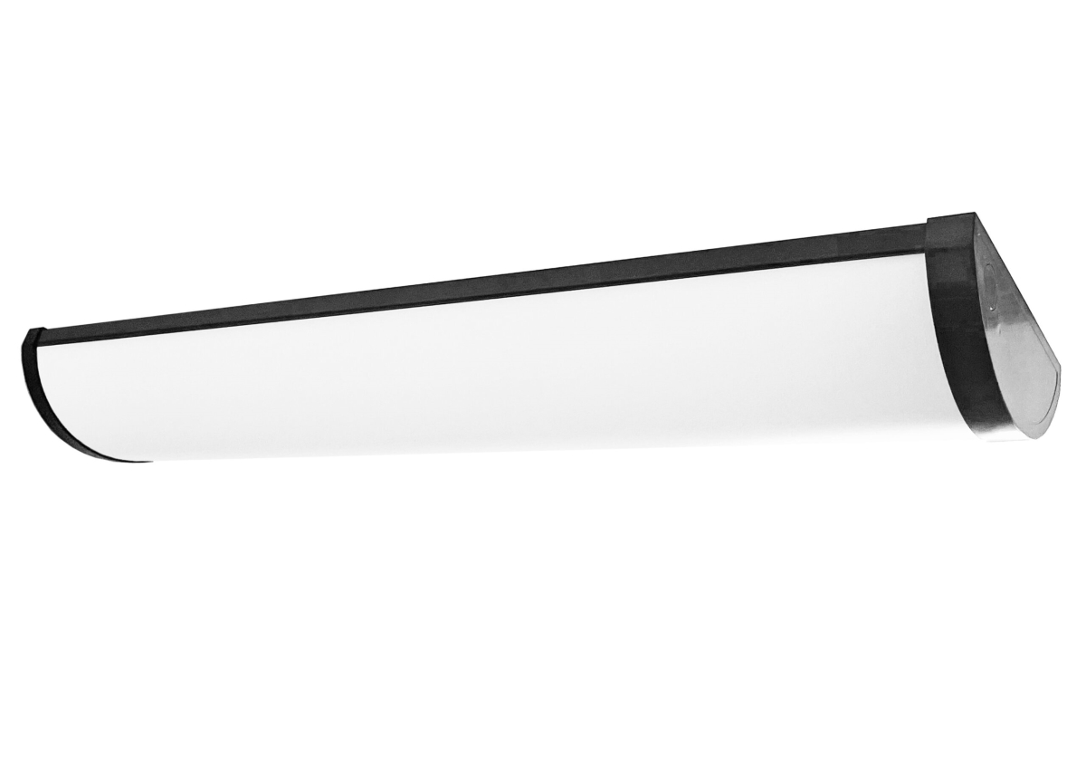 LED-WS10BLK-MV 10 in. 120V-277V 15W 3000K Multi-Voltage LED Vanity Light - Milky White Lens & Black