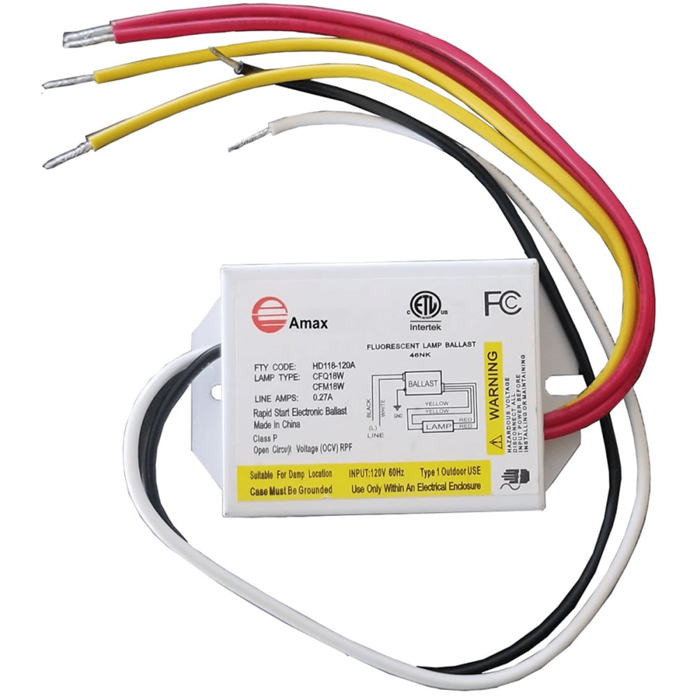 HD118-120A 36W 120V Electronic Ballast for Compact Fluorescent Bulb - PLC18W, White