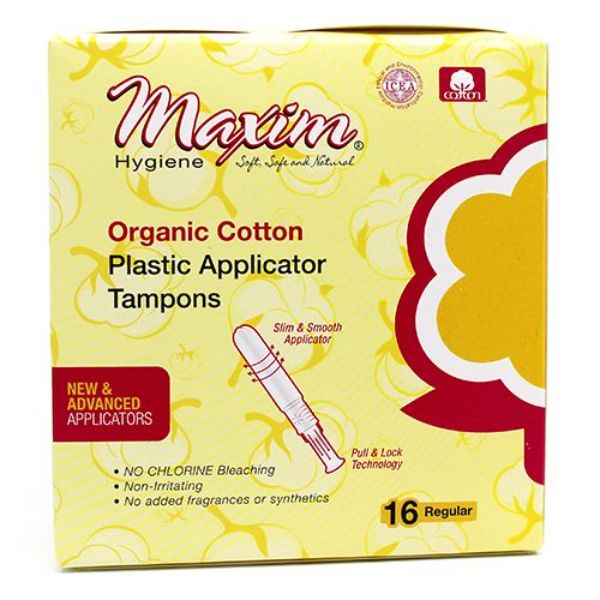 1-132216-1 Regular Organic Cotton Plastic Applicator Tampon  16 Count - case of 12