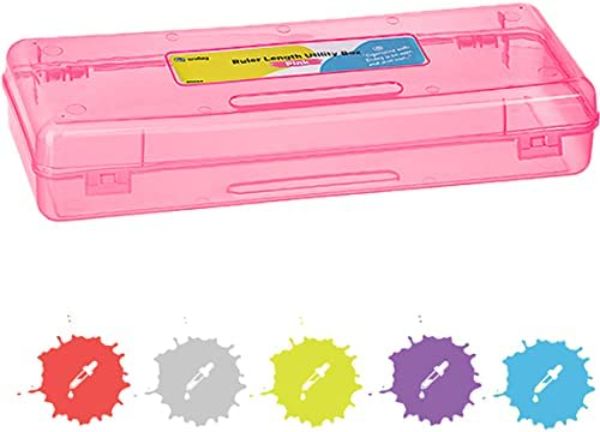 No.0054 Multipurpose Ruler Length Utility Box, Pink - Pack of 12