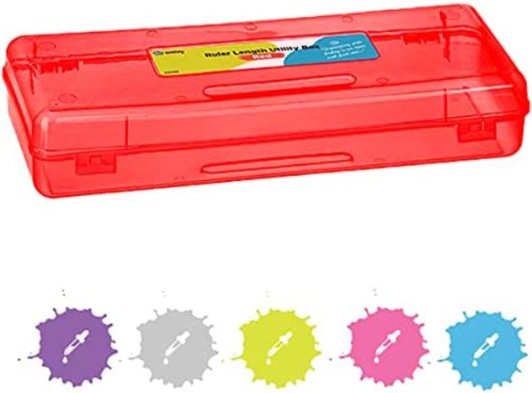No.0454 Multipurpose Ruler Length Utility Box, Red - Pack of 12