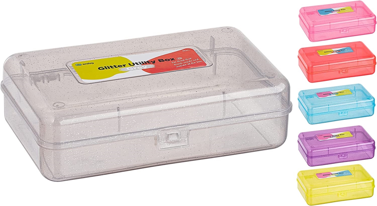 No.0471 Glitter Bright Color Multipurpose Utility Box, Gray - Pack of 24