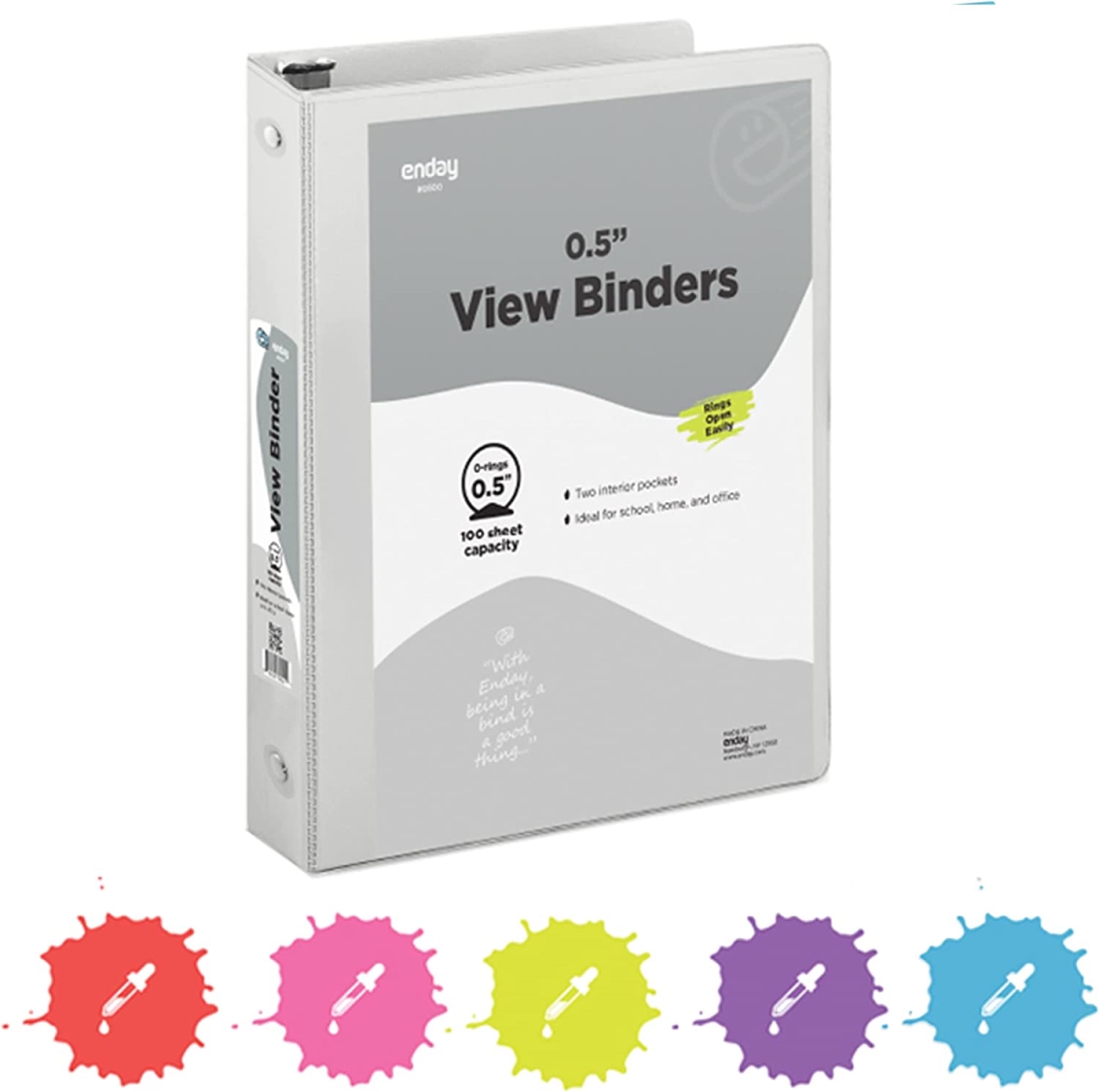 No.0500 0.5 in. 3-Ring View Binder with 2-Pockets, Gray - Pack of 24