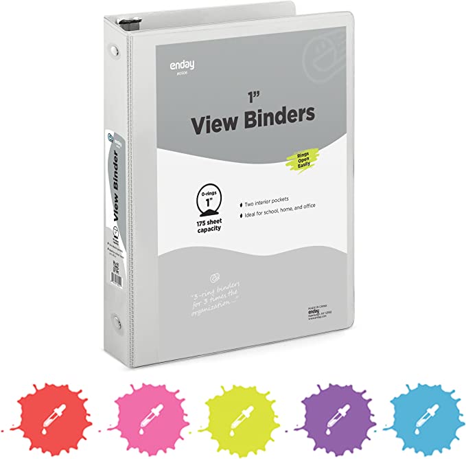 No.0505 1 in. Ring View Binder with 2-Pockets, Red - Pack of 24