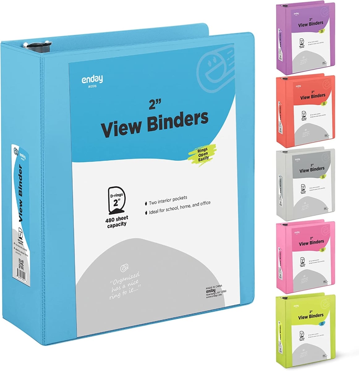 No.0522 3 in. Slant-D Ring View Binder with 2 Pockets, Blue - Pack of 12