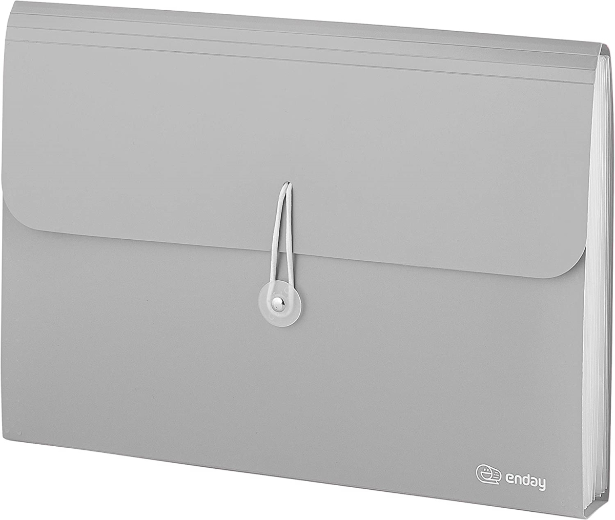 No.0529 13-Pocket Letter Size Poly Expanding File, Gray - Pack of 12