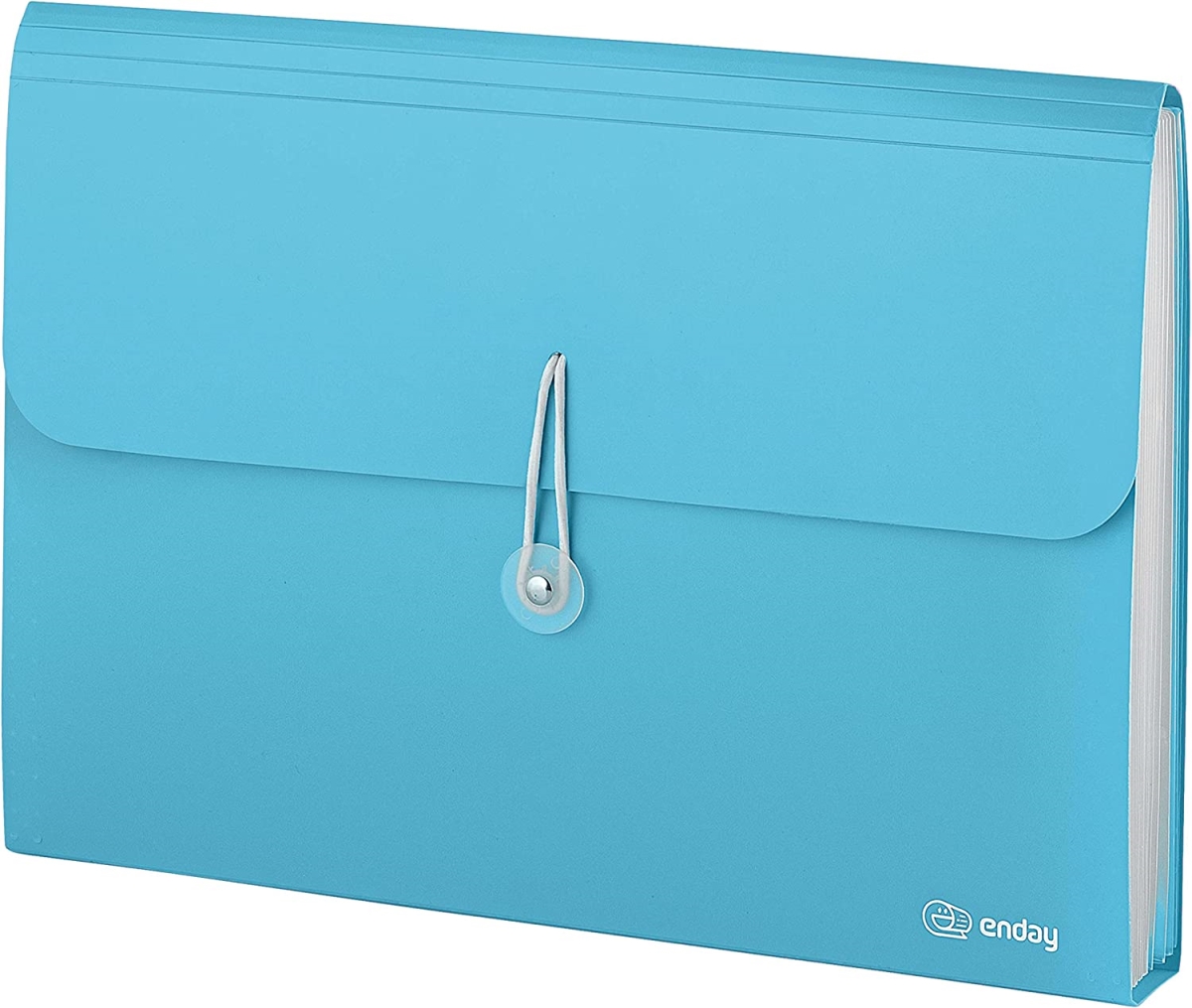 No.0530 7-Pocket Letter Size Poly Expanding File, Blue - Pack of 12