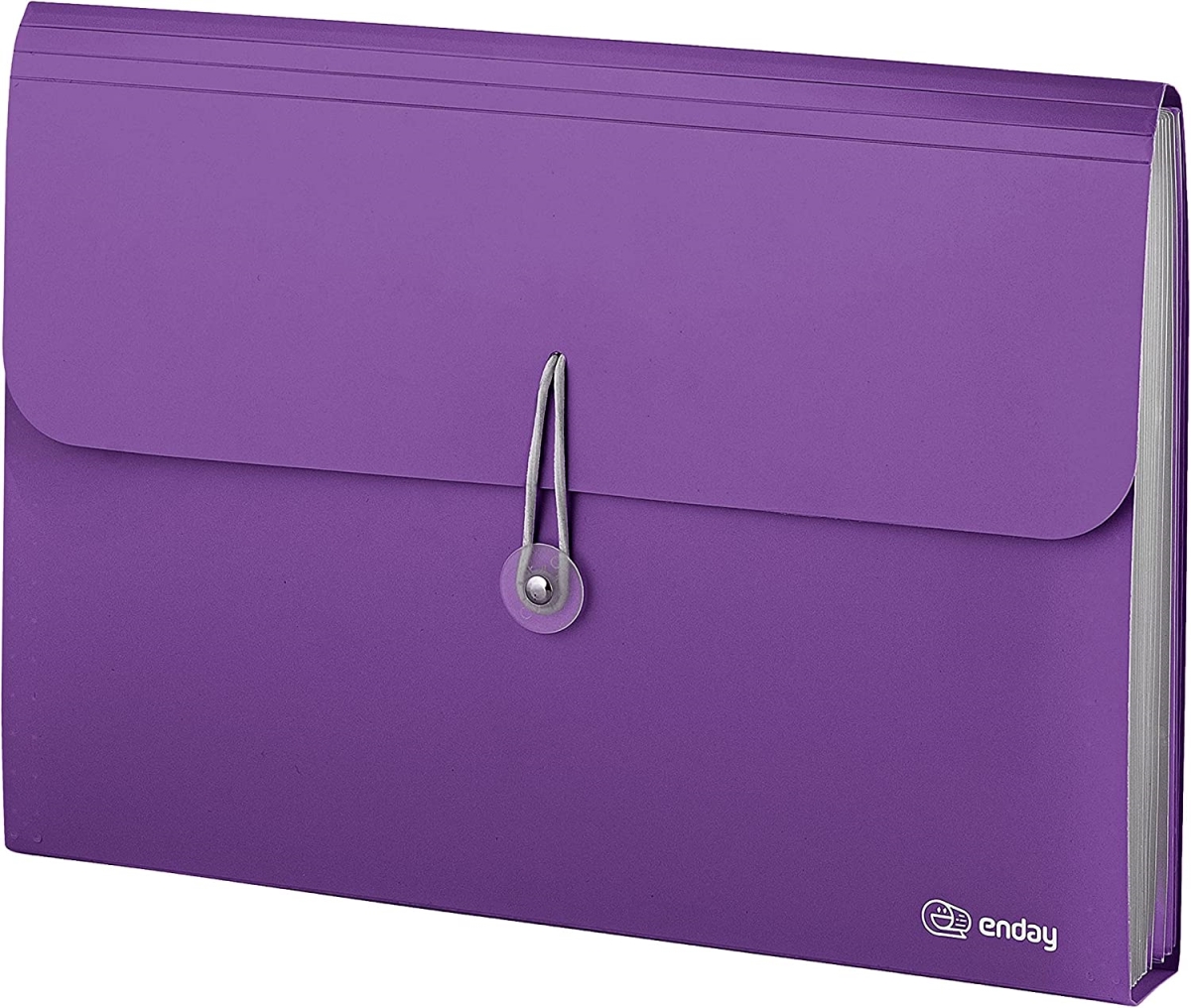 No.0531 7-Pocket Letter Size Poly Expanding File, Purple - Pack of 12