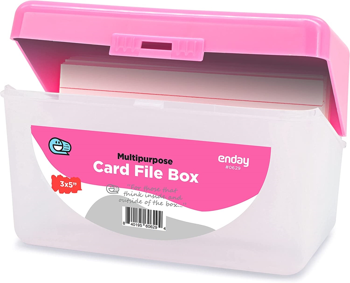 No.0629 3 x 5 in. Multi-Purpose Card File Box, Pink - Pack of 36