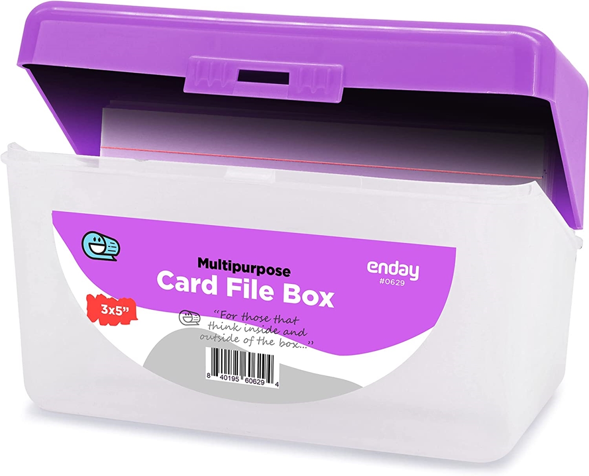 No.0630 3 x 5 in. Multi-Purpose Card File Box, Purple - Pack of 36