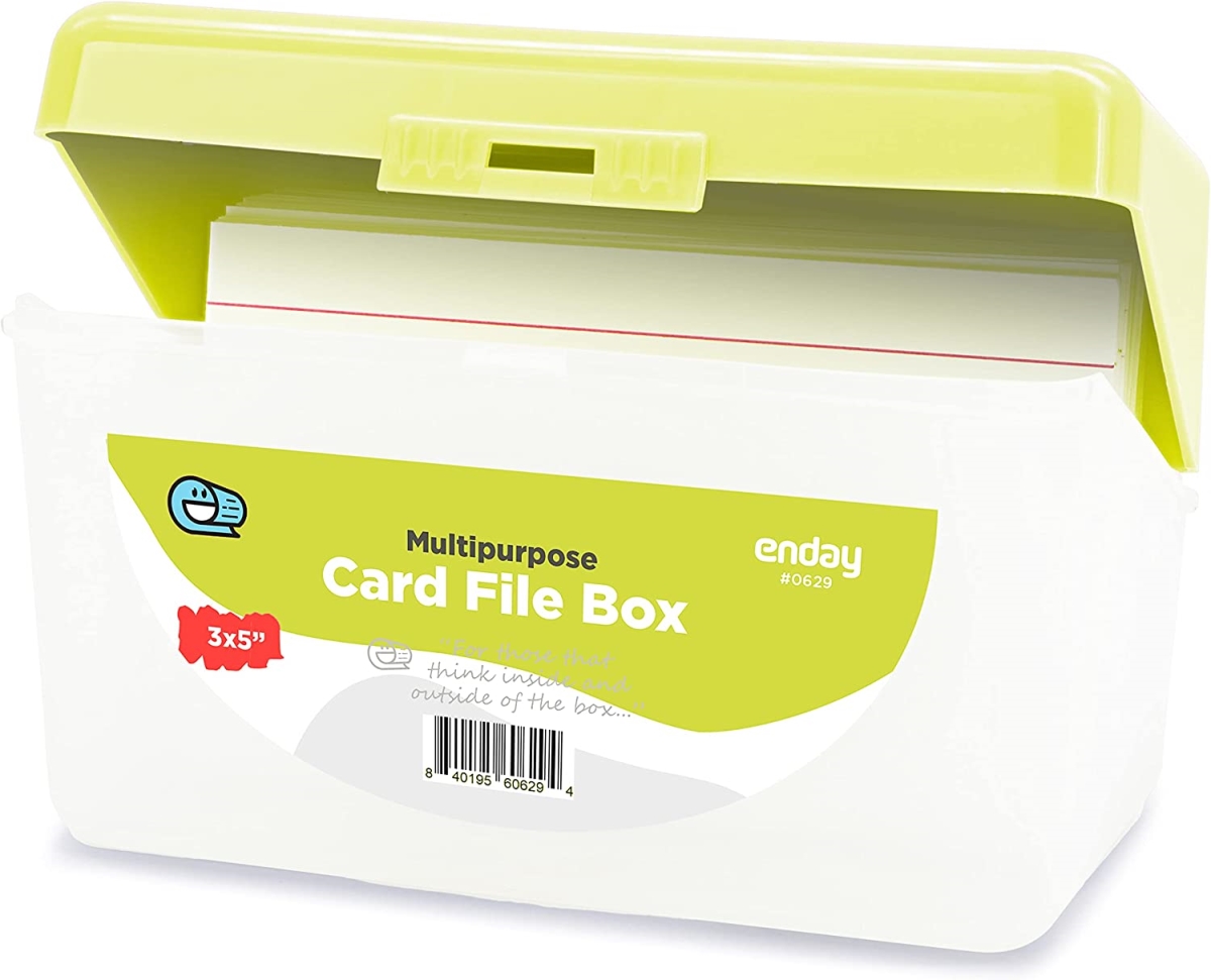 No.0631 3 x 5 in. Multi-Purpose Card File Box, Green - Pack of 36