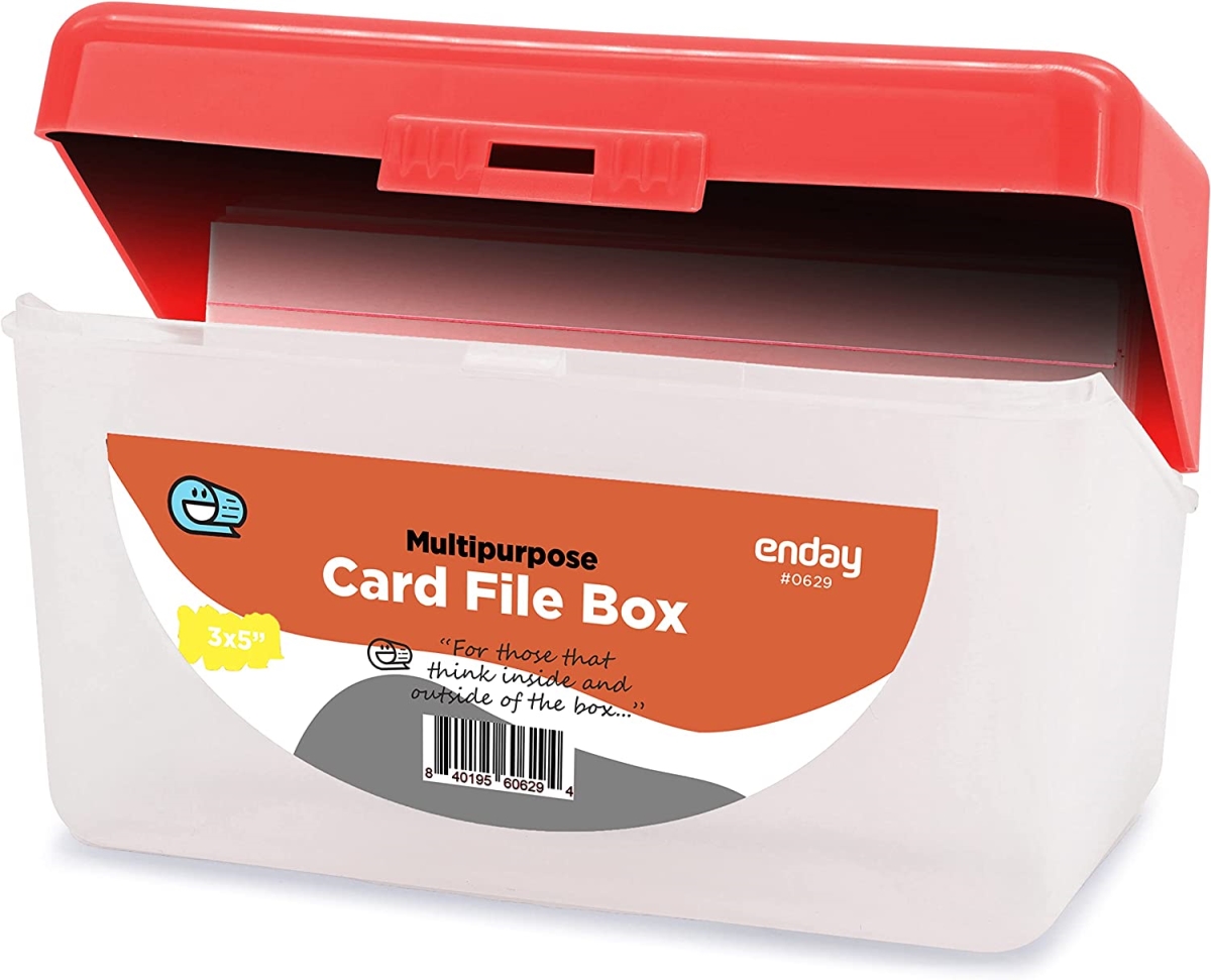 No.0633 3 x 5 in. Multi-Purpose Card File Box, Red - Pack of 36