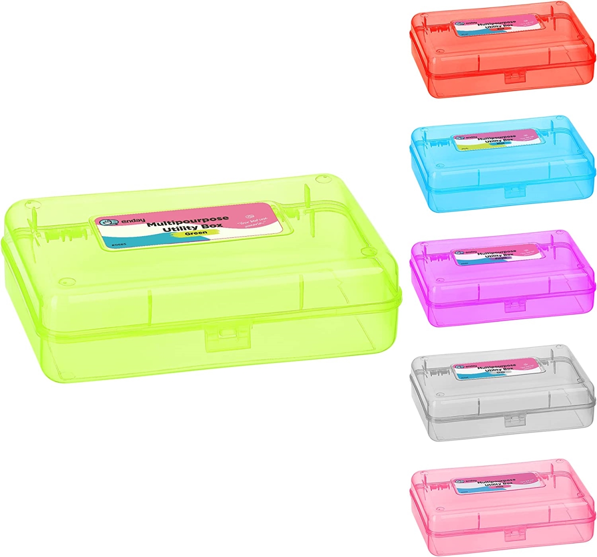 No.0685 Bright Color Multipurpose Utility Box, Green - Pack of 24