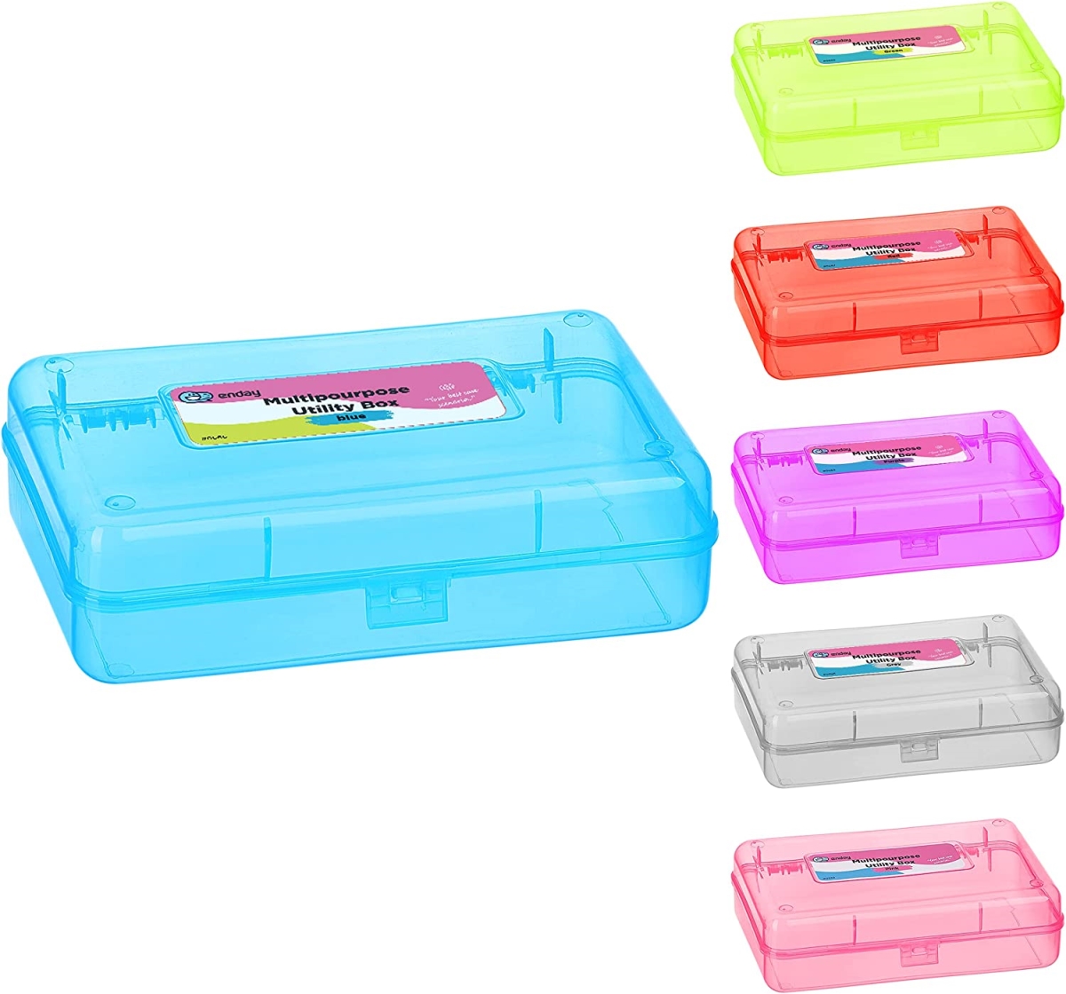 No.0686 Bright Color Multipurpose Utility Box, Blue - Pack of 24