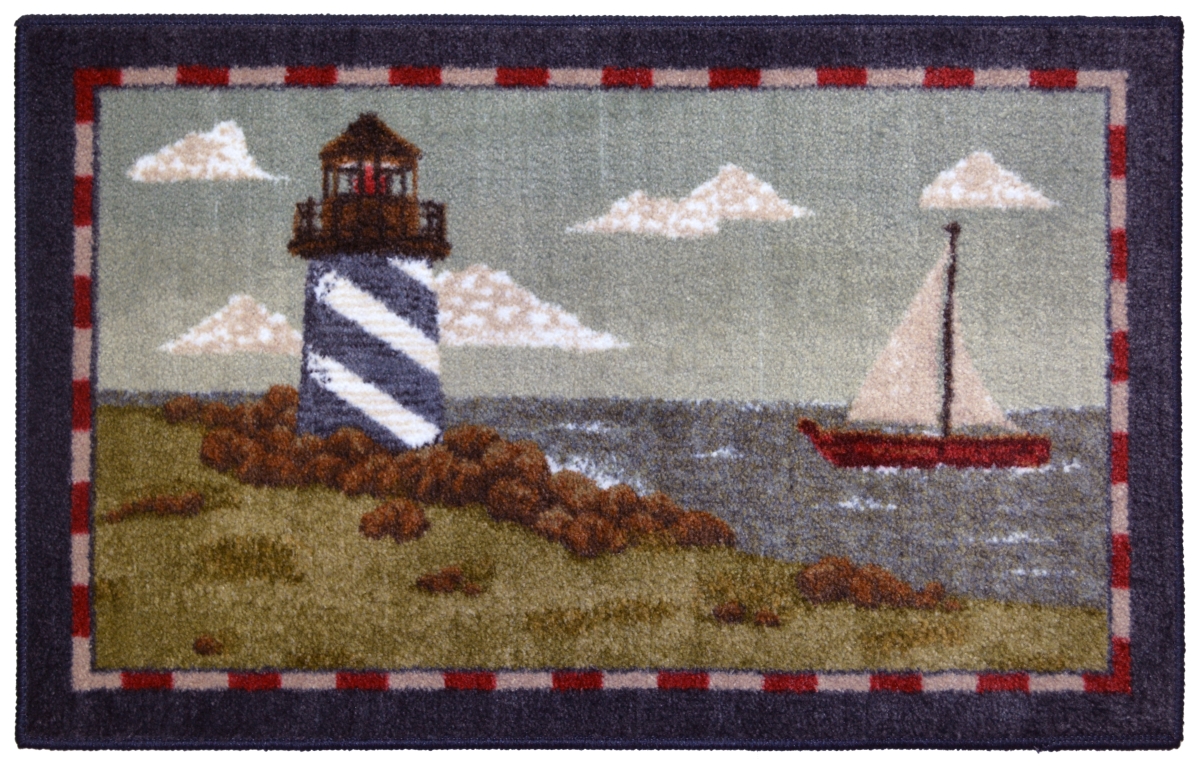 30 x 46 in. Seaside Bayside Lighthouse Area Rug