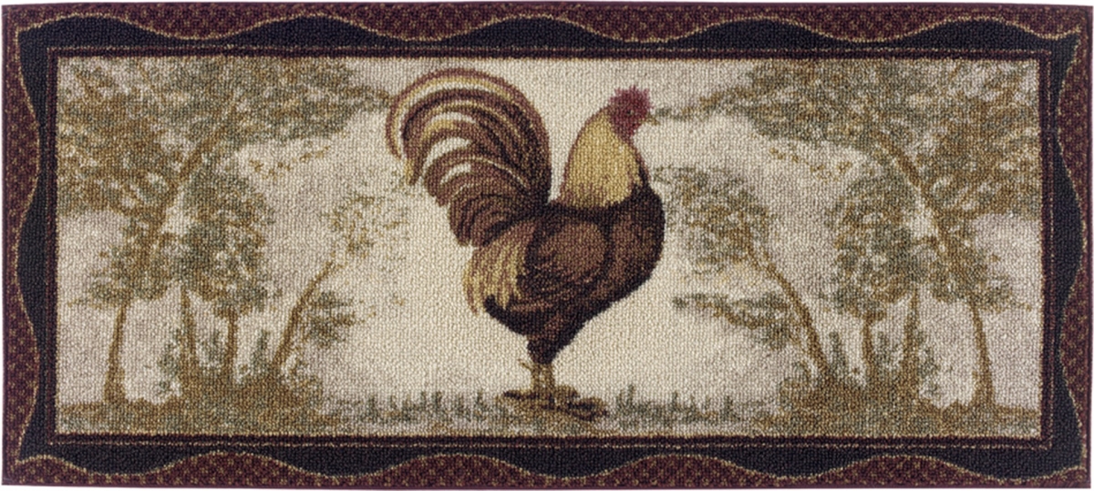 Picture of Mayberry Rug CC5252 20X44 20 x 44 in. Cozy Cabin Tall Rooster Printed Nylon Kitchen Mat & Rug