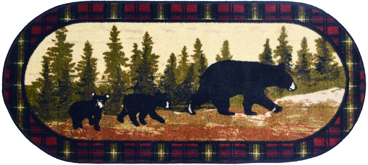 Picture of Mayberry Rug CC5270 20X44 OVAL 20 x 44 in. Oval Cozy Cabin Following Mama Printed Nylon Kitchen Mat & Rug