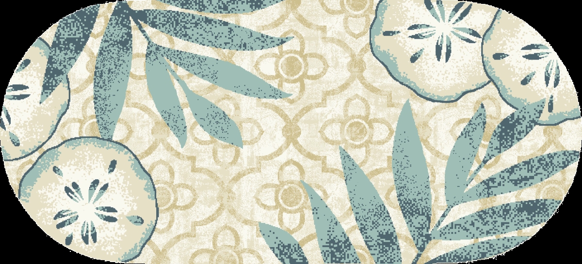 20 x 44 in. Oval Seaside Sand Dollar Area Rug
