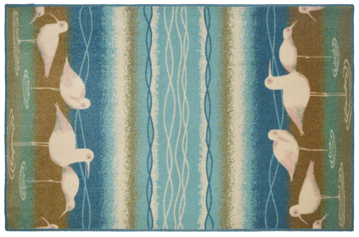 Seaside Wading Seagulls Area Rug