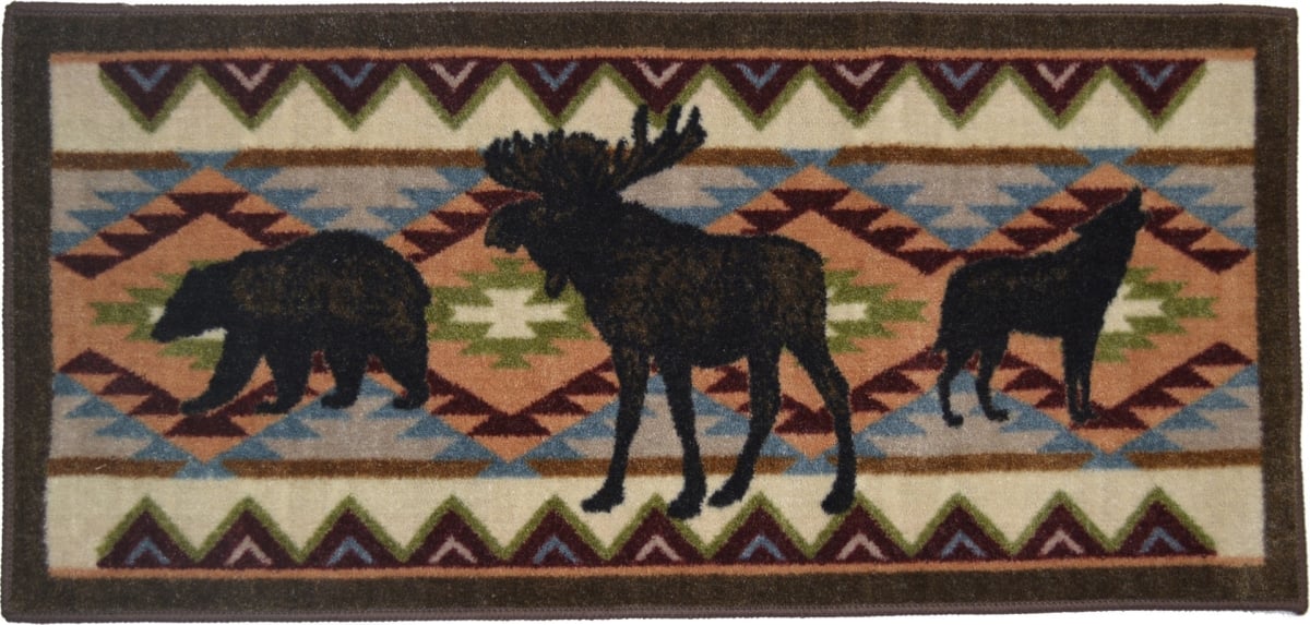 Picture of Mayberry Rug CC5274 20X44 20 x 44 in. Cozy Cabin Woodland Party Printed Nylon Kitchen Mat & Rug