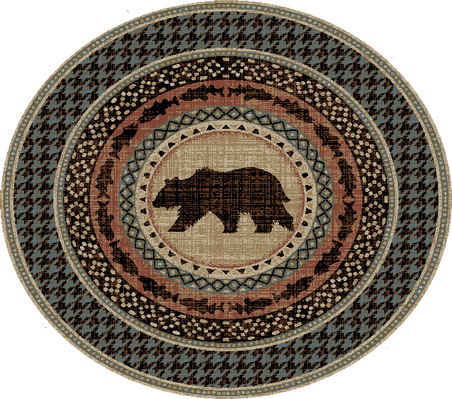 7 ft. 10 in. x 7 ft. 10 in. Round American Destination Asheville Area Rug, Multi Color