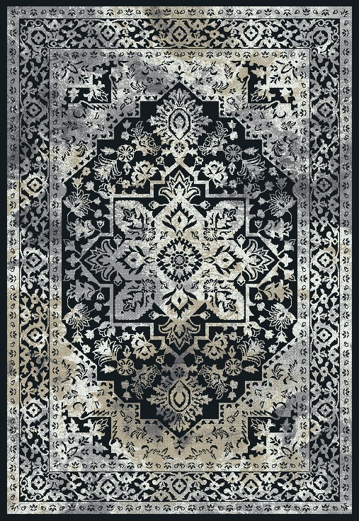 5 ft. 3 in. x 7 ft. 3 in. Augusta Heather Area Rug - Black