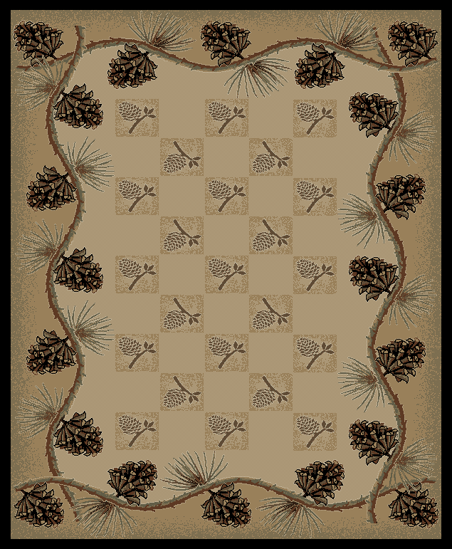 7 ft. 10 in. x 9 ft. 10 in. Lodge King Pine Bluff Area Rug, Beige