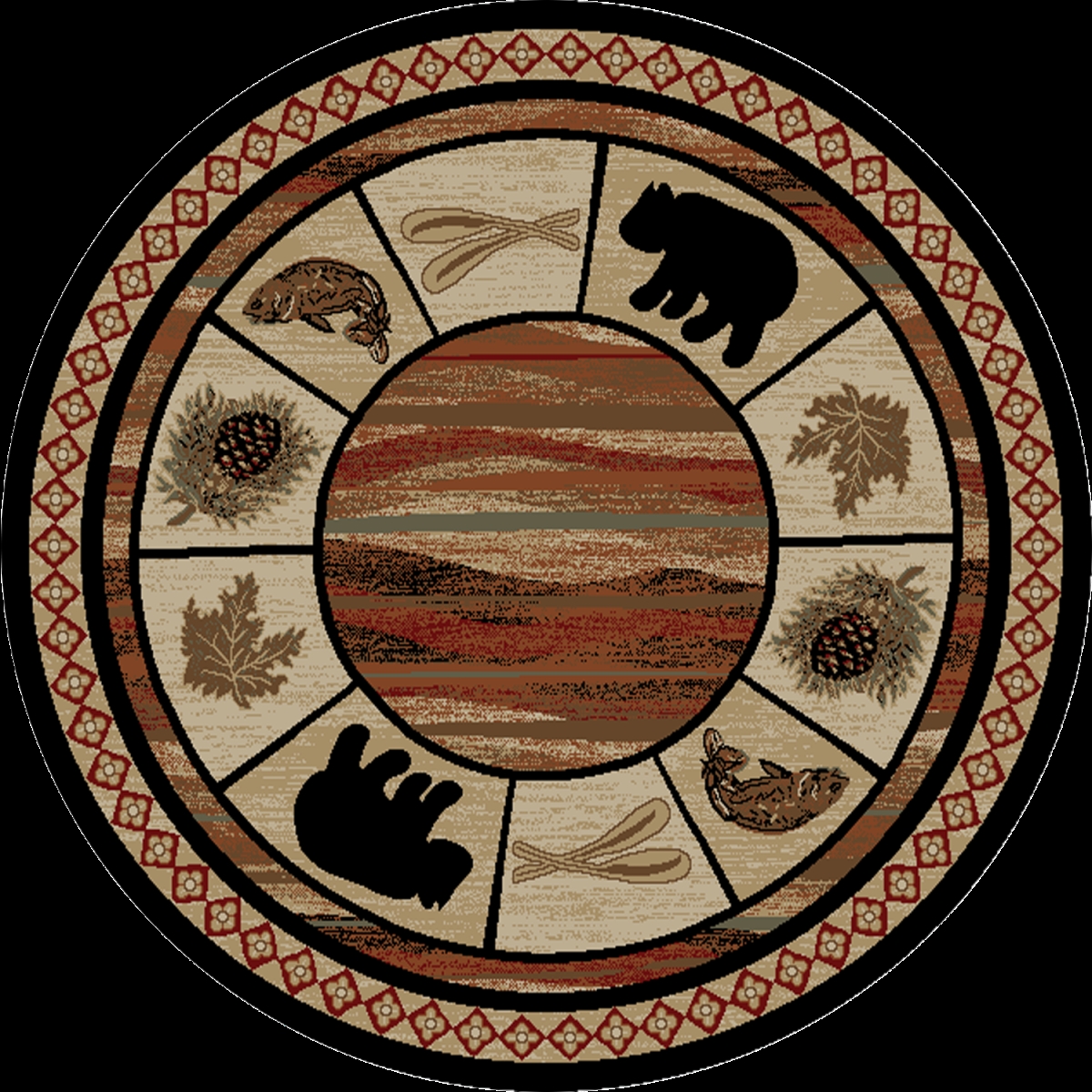 5 ft. 3 in. x 5 ft. 3 in. Round Hearthside Vogel Area Rug, Multi Color