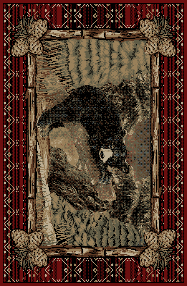 5 ft. 3 in. x 7 ft. 7 in. Lodge King Lazy Bear Area Rug
