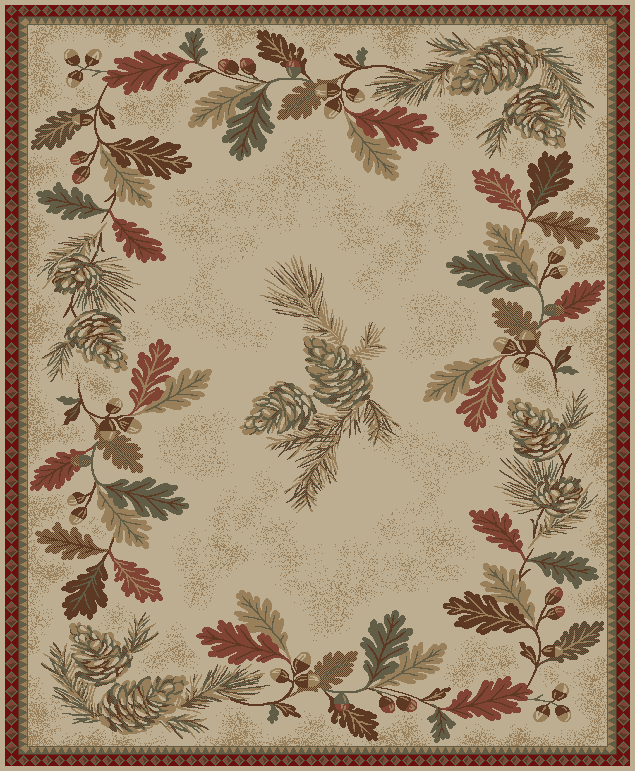 AD8041 5X8 5 ft. 3 in. x 7 ft. 3 in. American Destination Oak Mountain Area Rug, Beige
