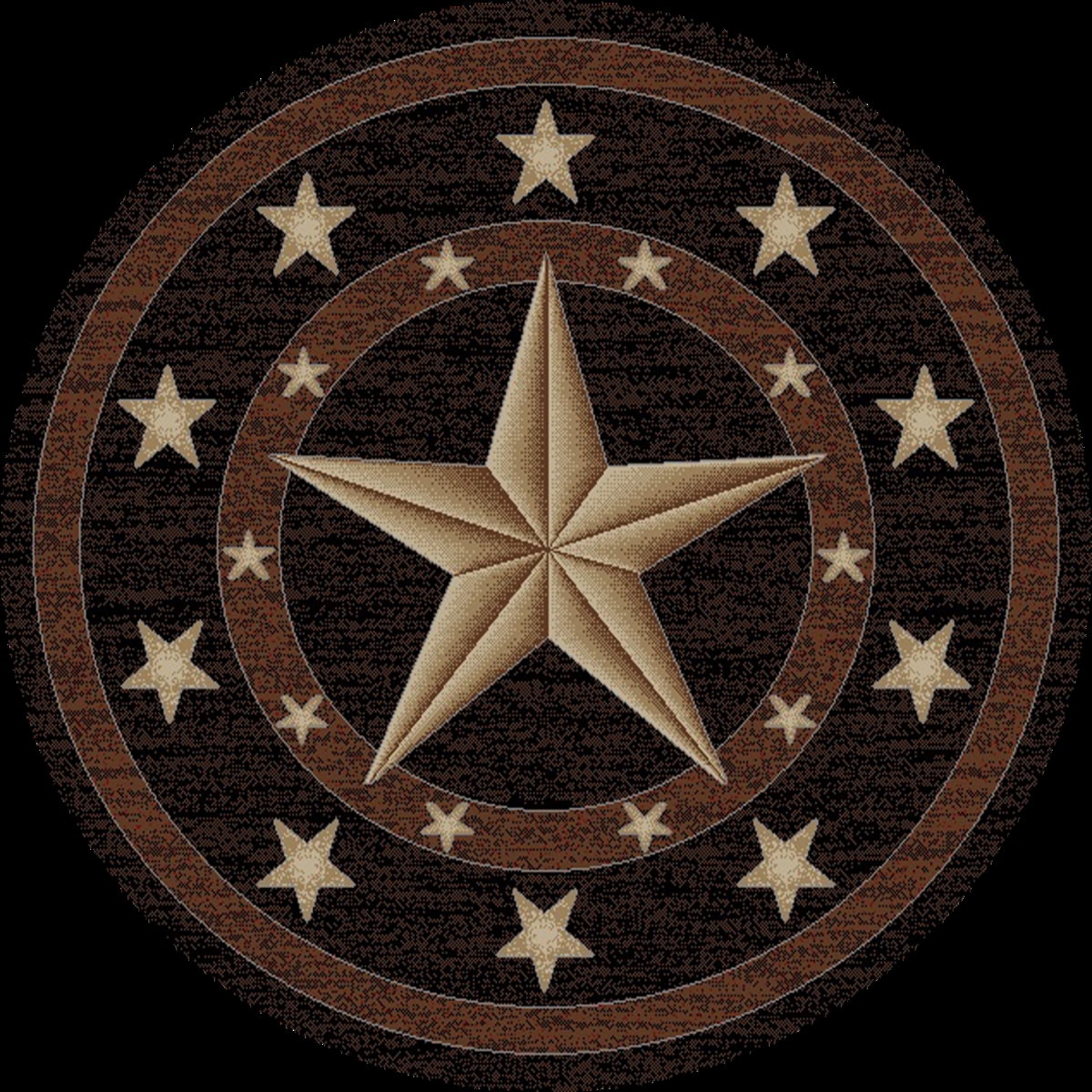 Hearthside Western Star Ebony Area Rug - Round - 7 ft. 10 in. x 7 ft. 10 in.