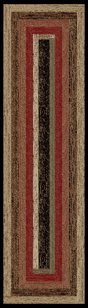 HS3783 2X8 2 ft. 3 in. x 7 ft. 7 in. Hearthside Rustic Panel Area Rug, Multi Color