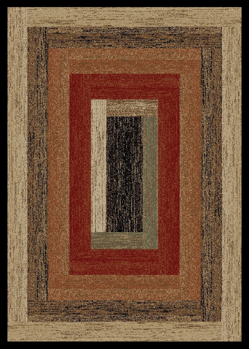 HS3783 8X10 7 ft. 10 in. x 9 ft. 10 in. Hearthside Rustic Panel Area Rug, Multi Color