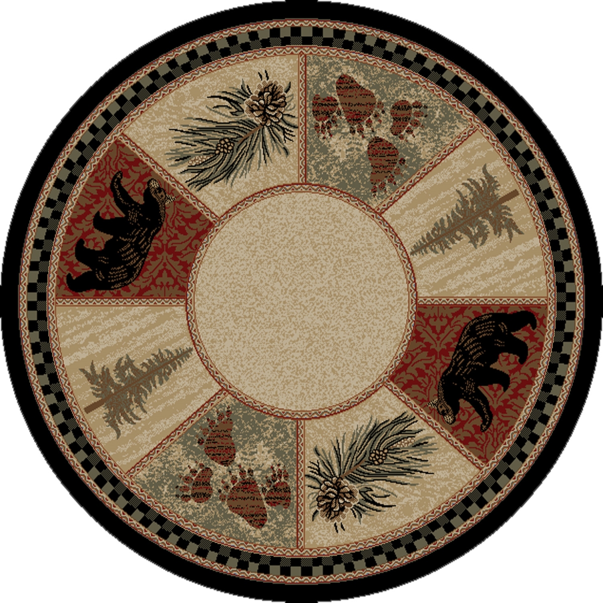 American Destination Cades Cove Area Rug - Multi Color - 7 ft. 10 in. x 7 ft. 10 in. Round