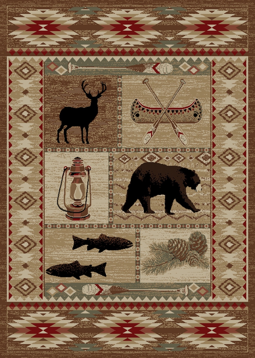 5 ft. 3 in. x 7 ft. 3 in. American Destination River Camp Area Rug - Multi Color
