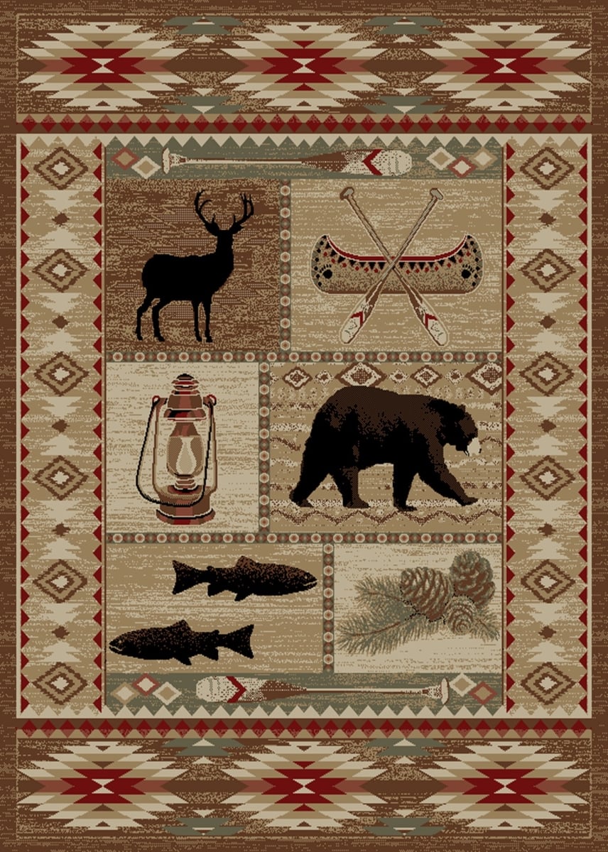 7 ft. 10 in. x 9 ft. 10 in. American Destination River Camp Area Rug, Multi Color