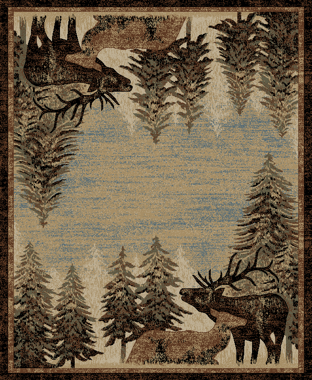5 ft. 3 in. x 7 ft. 7 in. Lodge King Timberland Area Rug, Multi Color