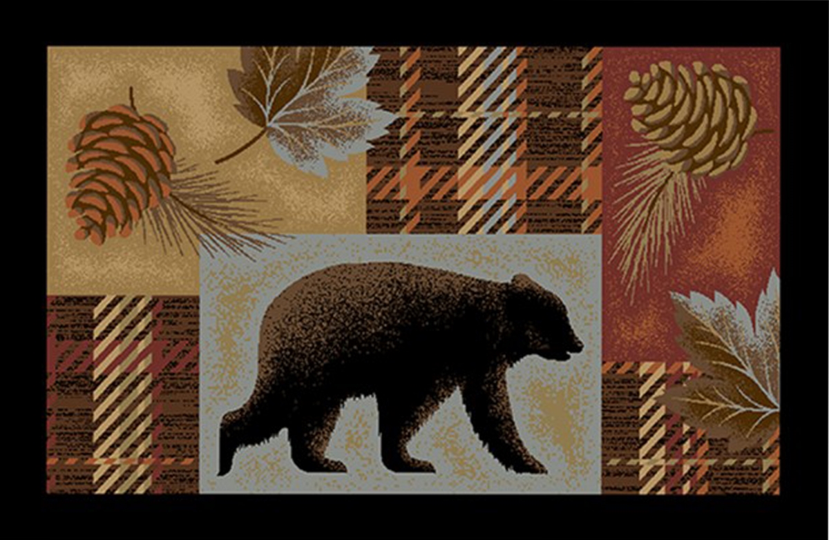 Picture of Mayberry Rug CC10517 24X60 24 x 60 in. Cozy Cabin Highland Printed Nylon Kitchen Mat & Rug&#44; Forest