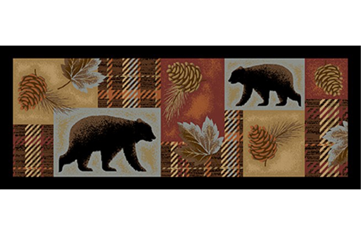 30 x 46 in. Cozy Cabin Highland Printed Nylon Kitchen Mat & Rug, Forest