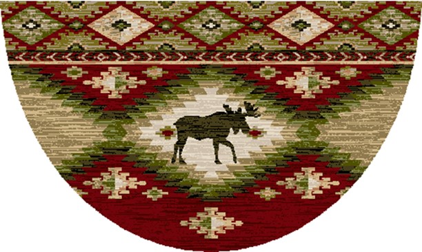 19 x 31 in. Cozy Cabin Yukon Printed Nylon Kitchen Mat & Rug, Red