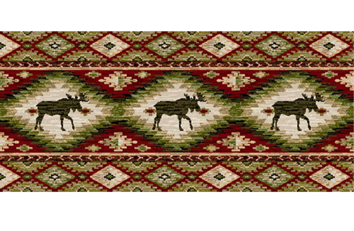 Picture of Mayberry Rug CC10518 20X44 20 x 44 in.Cozy Cabin Yukon Printed Nylon Kitchen Mat & Rug&#44; Red