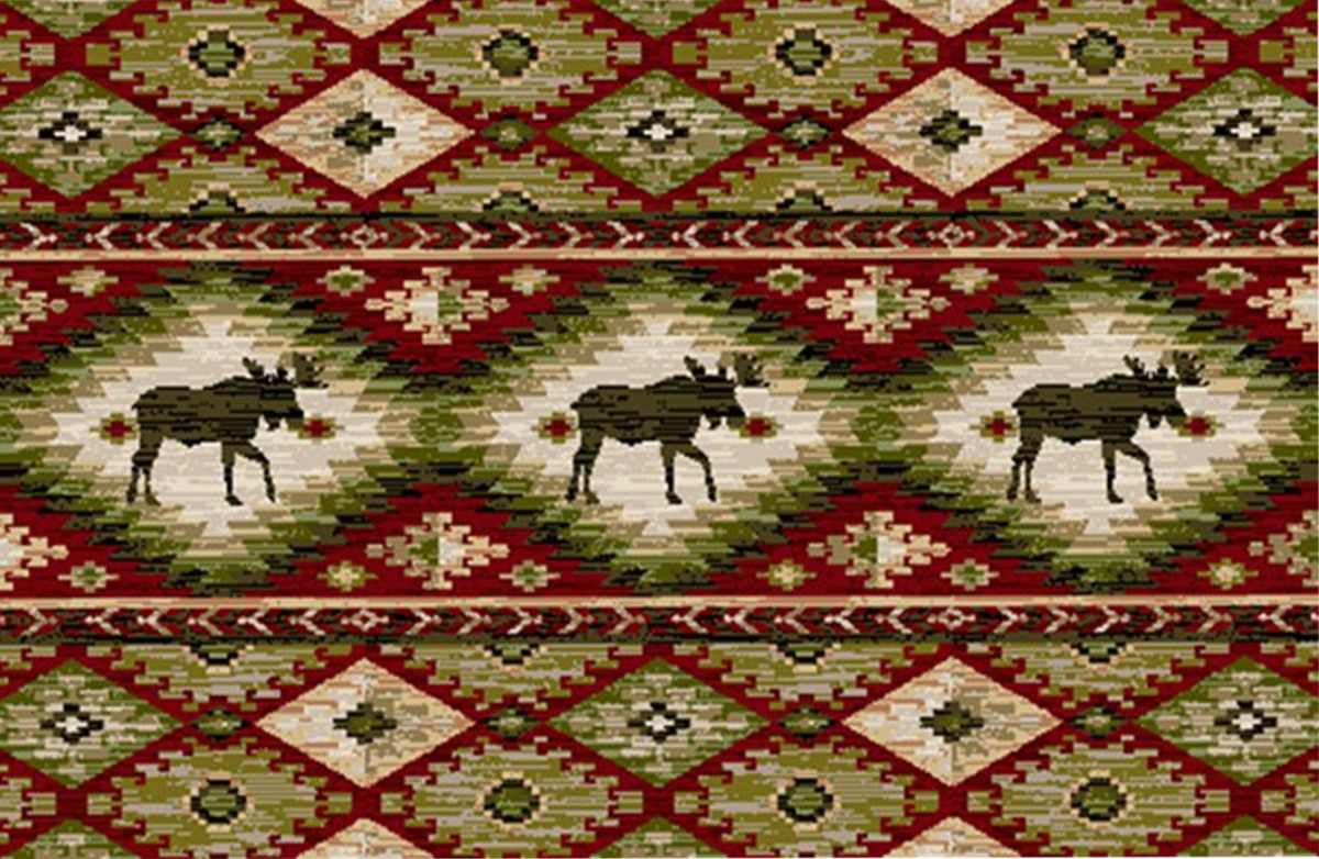 Picture of Mayberry Rug CC10518 30X46 30 x 46 in. Cozy Cabin Yukon Printed Nylon Kitchen Mat & Rug&#44; Red