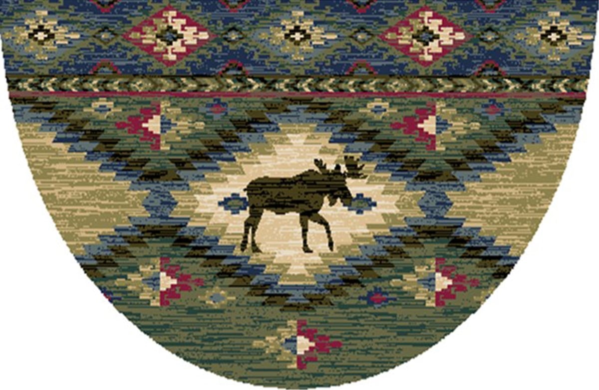 Picture of Mayberry Rug CC10519 19X31 19 x 31 in. Cozy Cabin Yukon Printed Nylon Kitchen Mat & Rug&#44; Blue