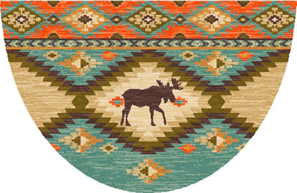 19 x 31 in. Cozy Cabin Yukon Printed Nylon Kitchen Mat & Rug, Multi Color