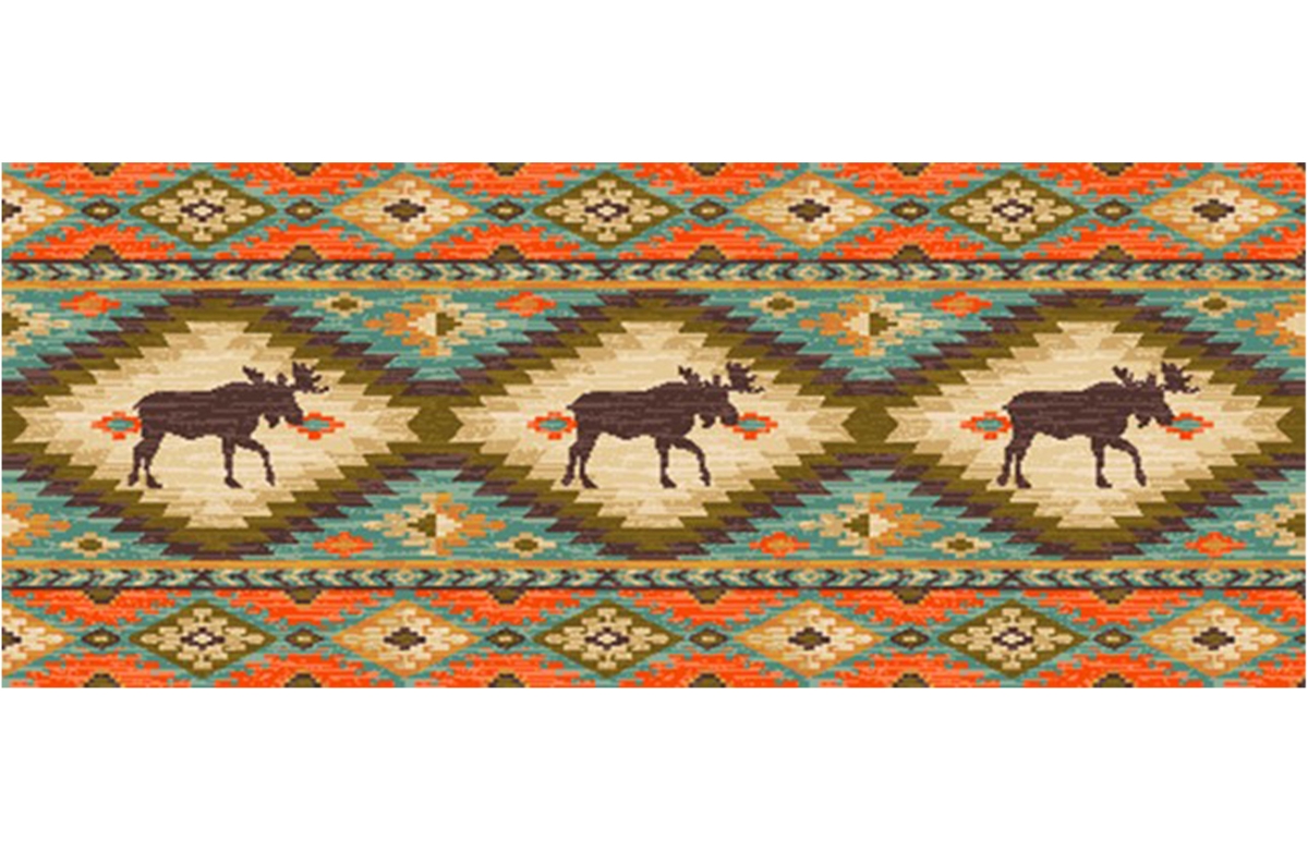 Picture of Mayberry Rug CC10520 20X44 20 x 44 in. Cozy Cabin Yukon Printed Nylon Kitchen Mat & Rug&#44; Multi Color